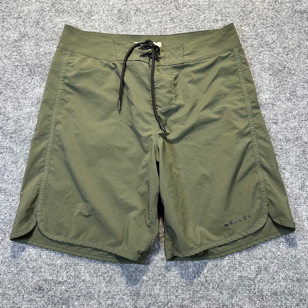 Oakley Board Shorts Mens 30 Olive Green Performance Fit Surf Swim Beach Utility